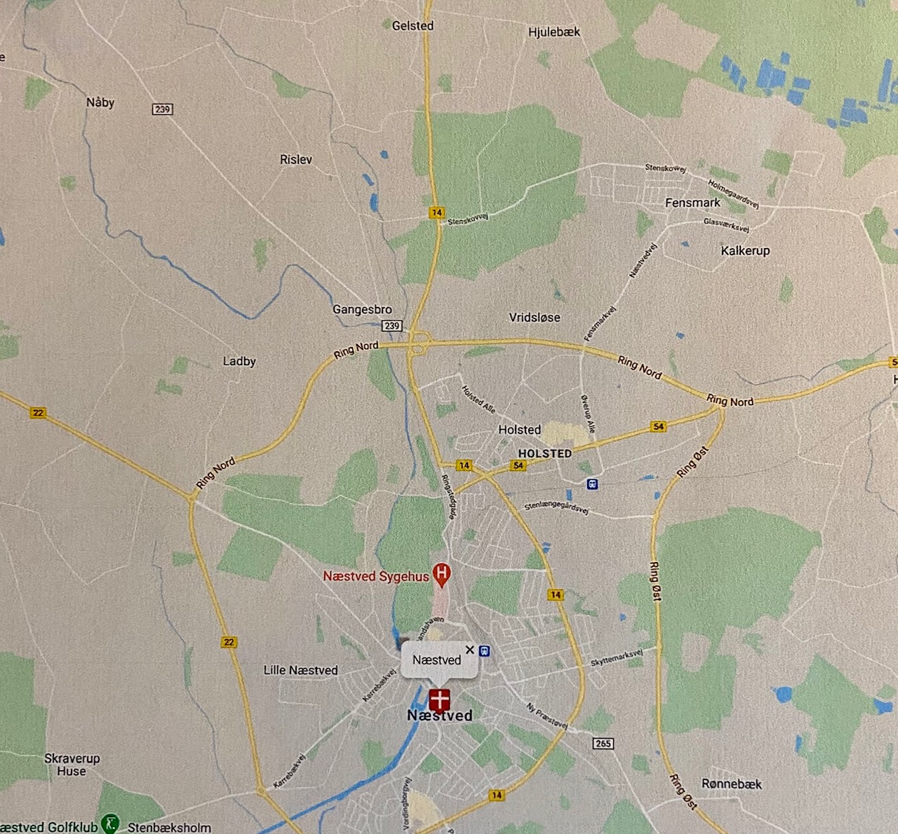KORT OVER NÆSTVED - Vejkort Næstved med stræder, gader og veje