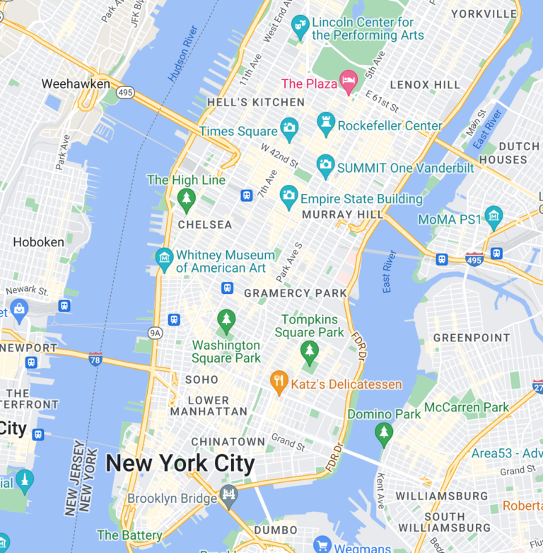 NEW YORK CITY MAP shows you around the 100 best attractions you must